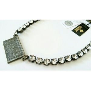 NWT French Kande Crystal Necklace with Medallion